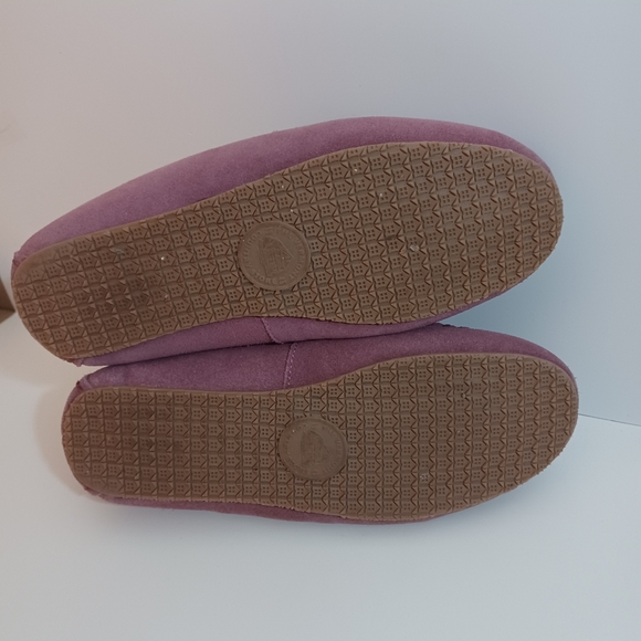 Vermont County Store Woman's Leather/Sherling Rose Pink Slippers Size 6M - Picture 6 of 15